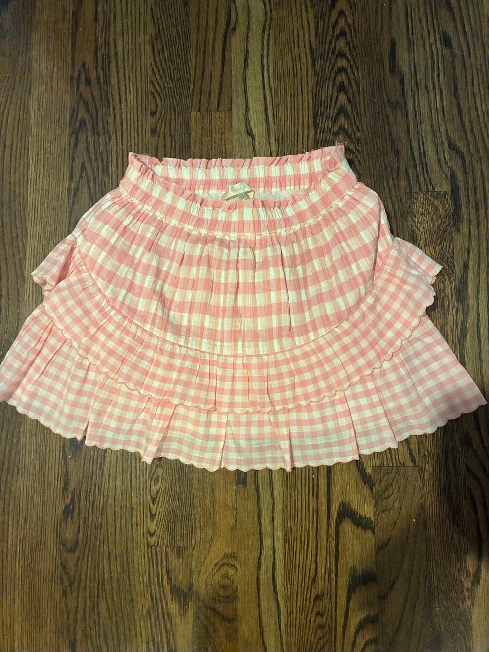 Loveshack Fancy Pink Gingham Skirt Size S